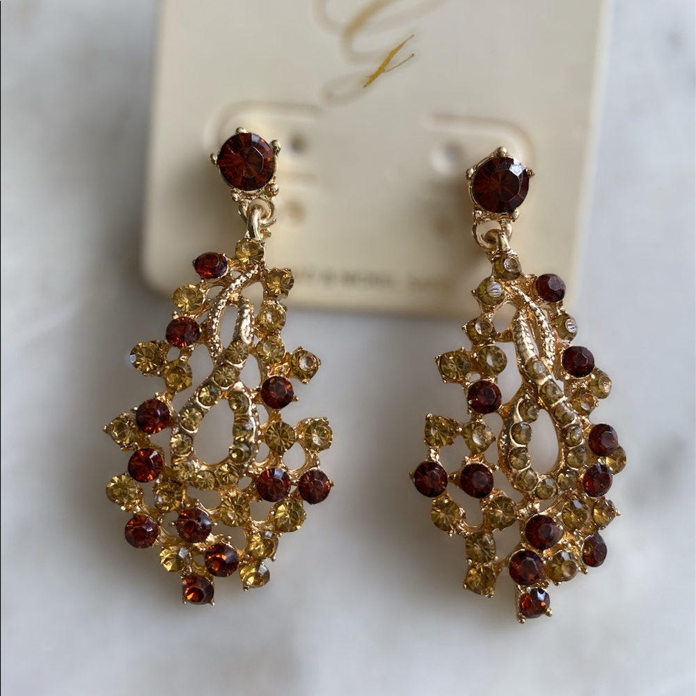 Maroon / Citrine Gems Dangles